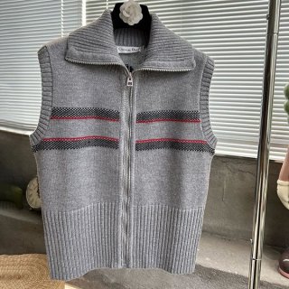 稀少ディオール ALPS ウール&カシミヤ ノースリーブ ジップセーター 本物 dek79896