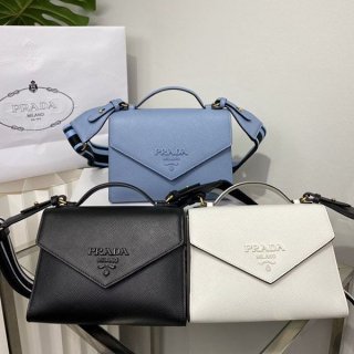 超話題!プラダ モノクローム サフィアーノ レザー バッグ 本物 puo64777