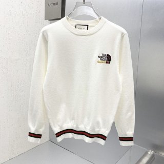 目を惹くカラー◆グッチ ノースフェイス◆ロゴプリント コットン 長袖 Tシャツ 本物 guv07225