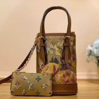 可愛いルイヴィトン ナノ バスケット ショルダーバッグ 本物 M81724