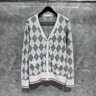 ☆超人気☆トムブラウン 本物 クラシック Vネック カシミアカーディガン toj15307
