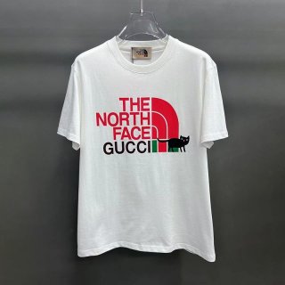 稀少【関送込】グッチ x ノースフェイス 本物 コラボ 半袖Tシャツ gun12019