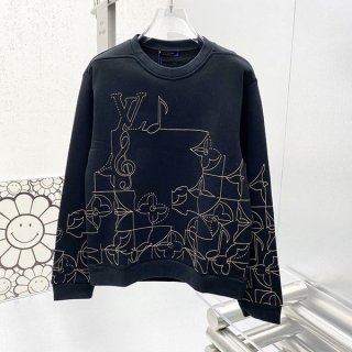 可愛いルイヴィトン エンブロイダリーニットトップ 本物★ 1AAT63