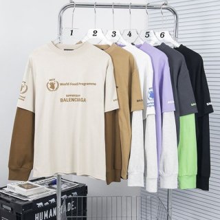希少色バレンシアガ WFP ダブルスリーブTシャツ 長袖 本物 6色 698089TMVL21070 希少色バレンシアガ WFP ダブルスリーブTシャツ 長袖 本物 6色 698089TMVL21070