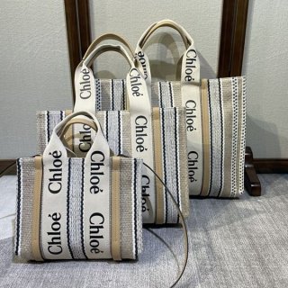 クロエ＊woody nano tote ナノ キャンバストートバッグ 本物 chg85084