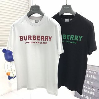 目を惹くカラーバーバリー ロゴコットンオーバーサイズTシャツ 本物 2色 Bax06236