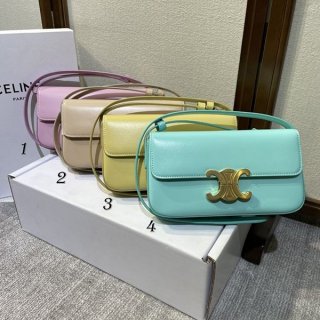 累積売上総額第１位！セリーヌ 本物トリオンフチェーンショルダーバッグ リザード 4色 197994BFJ.29VD