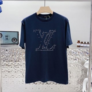春夏新作 ルイヴィトン 本物 LVステッチプリント&刺しゅうTシャツ◇やっと出会えた最高傑作に◆ 1A96L0