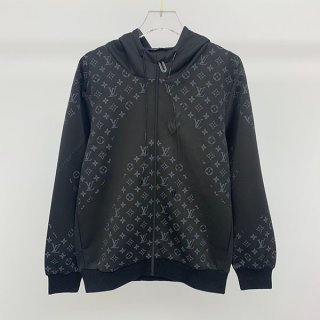 ルイヴィトン パーカー 本物 スウェット モノグラム 黒 1A9GN9