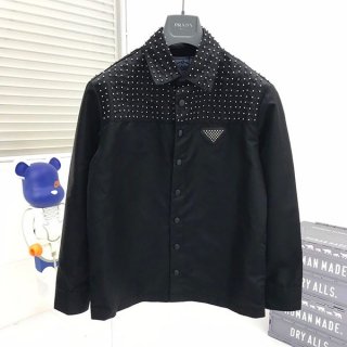プラダ★人気★スタッズ Re-Nylon シャツ 本物 SC591_1WQ8