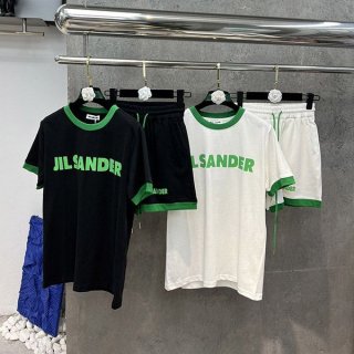 ジルサンダー コットン ロゴTシャツ 本物 上下セット 2色 Jig38561