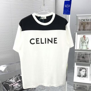 21SS大人気新作！セリーヌ ルーズ Tシャツ 本物 ツートーン コットンジャージー 2X839501F