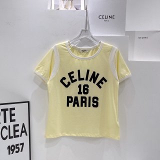 入手困難★セリーヌ★16刺繍付きTシャツ★コットンジャージー 本物 Ced04697