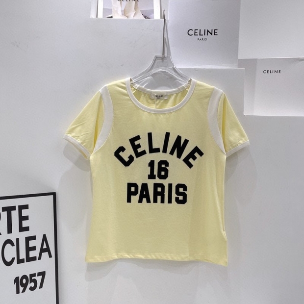 入手困難★セリーヌ★16刺繍付きTシャツ★コットンジャージー 本物 Ced04697