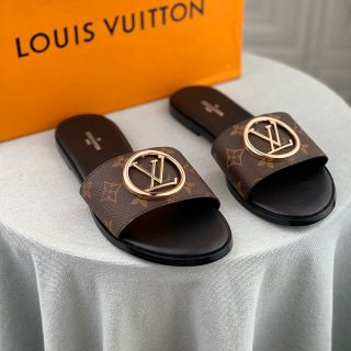 日本未入荷 ルイヴィトン サンダル 本物 フラットミュール 茶 ロックイット 1A64MN 1A64MN