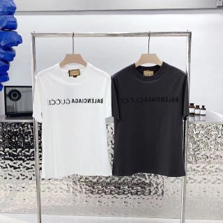 一目惚れグッチ x バレンシアガ 本物 コラボ 半袖Tシャツ gum47234