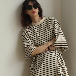 大人気《ジルサンダー 本物》半袖ストライプTシャツ★バックロゴ入り Jiy97640