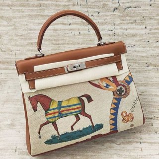 送料込エルメス ケリー32 本物 レア トゴ エトゥープ シルバー金具 eri00300