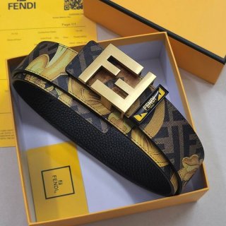 可愛いフェンディ メンズ ベルト リバーシブル ロゴ プレゼント 3.8cm 本物 few15341