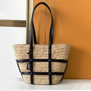 争奪戦 サンローラン ラフィア パニエ セリエ 本物 Sag79607
