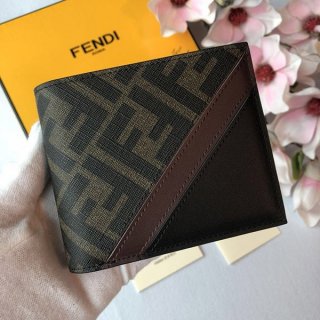 フェンディ 本物 ブラウンファブリック 二つ折り財布 fee48867 フェンディ 本物 ブラウンファブリック 二つ折り財布 fee48867
