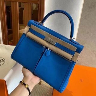 大人気！エルメス ケリー 本物 32cm 内縫トゴ シルバー金具 erg23146