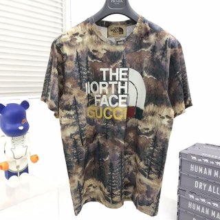 定番グッチ x ノースフェイス 本物 コラボ 半袖Tシャツ guo87963