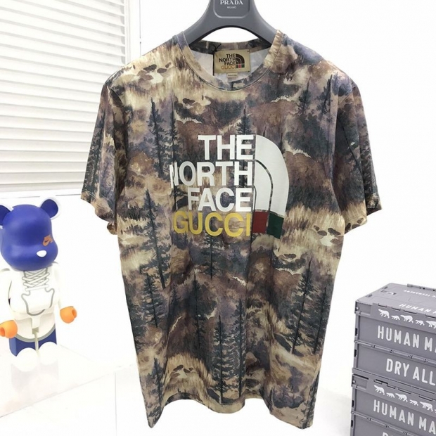 定番グッチ x ノースフェイス 本物 コラボ 半袖Tシャツ guo87963