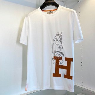 目を惹くカラー【エルメス】半袖 Tシャツ 本物 コットン 100% ern02368