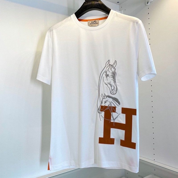 目を惹くカラー【エルメス】半袖 Tシャツ 本物 コットン 100% ern02368