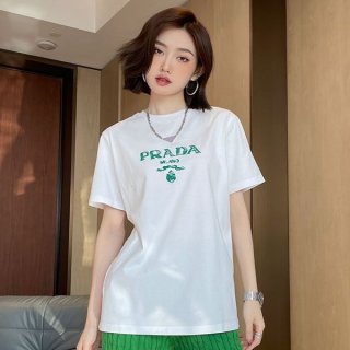 国内発送 プラダ ロゴコットンTシャツ 本物☆ puw33278