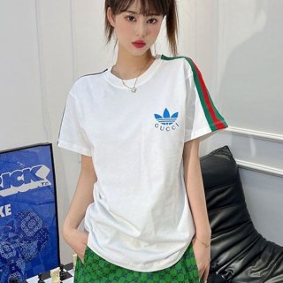 目を惹くカラー ディダス×グッチ コットン ジャージ Tシャツ 本物 guy00930