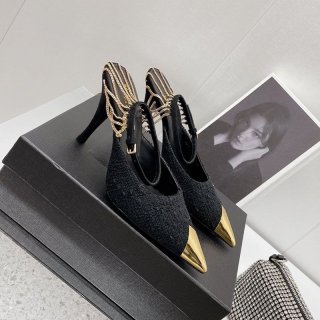 可愛いサンローラン◆LOLA モノグラムデニム ロゴ サンダル 本物 Say17632
