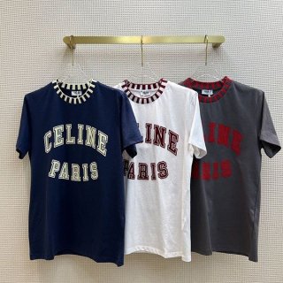 入手困難 セリーヌ PARIS Tシャツ 本物 フロック コットン ジャージー Ceq70728