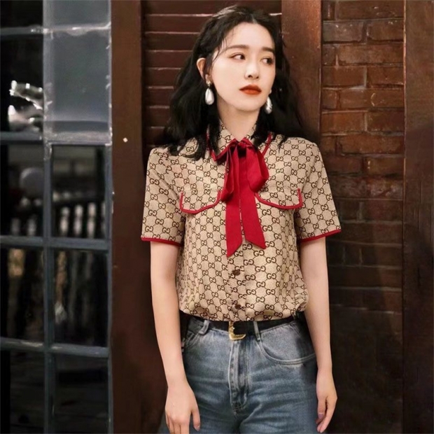 春夏新作【人気】グッチ☆ボーリングシャツ 本物 パオナップル 半袖 GGロゴ guj07517