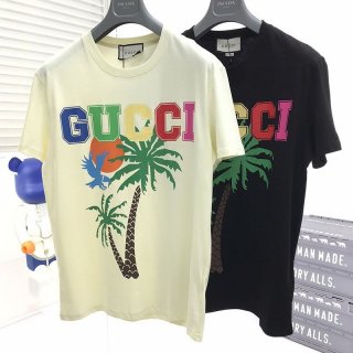 大人気！新作【グッチ】パームツリー コットン ジャージー Tシャツ 本物 2色 548334XJEOW7548