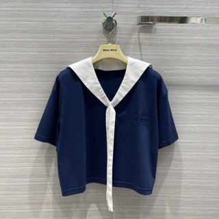 人気急上昇ミュウミュウ プリントコットンジャージー Tシャツ 本物 myn64277
