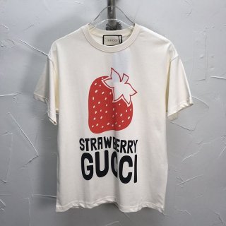 セール新作★"グッチ STRAWBERRY 本物" コットンTシャツ★すぐ届く！ gui32635