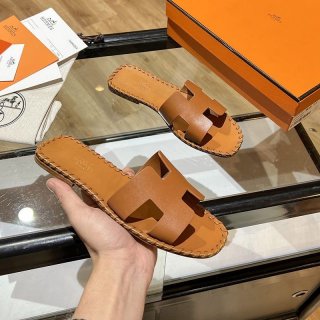 争奪戦送込エルメス Oran sandal 本物 オラン レザー＆キャンバス サンダル erd09296
