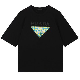 可愛いプラダ ロゴ コットンTシャツ 本物 pux60442