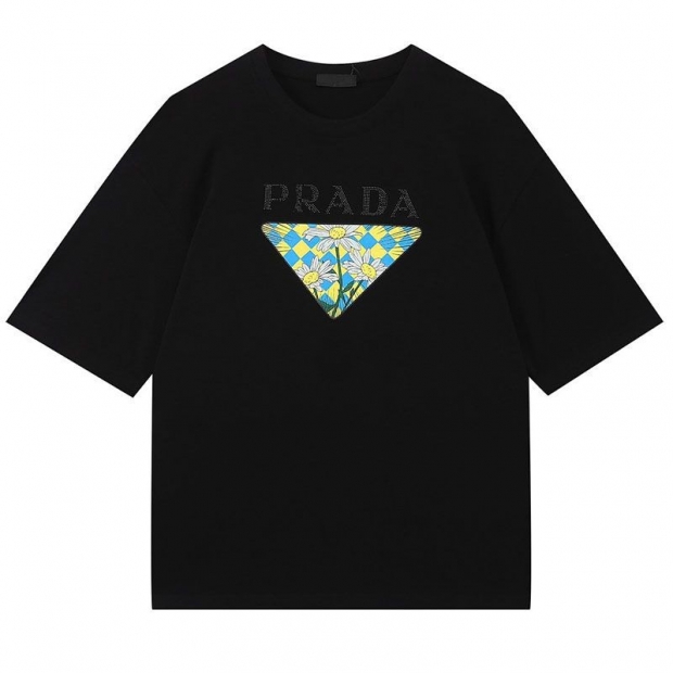可愛いプラダ ロゴ コットンTシャツ 本物 pux60442