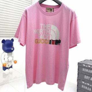 【日本未発売】グッチ x ノースフェイス 本物 コラボ 半袖Tシャツ gut04695