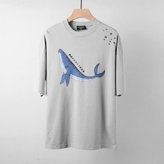 可愛い バレンシアガ★ロゴ ダメージ 本物 Tシャツ bap72661