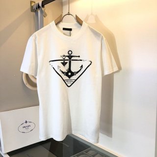 春夏新作プラダ 本物 ロゴ コットンTシャツ puc58898
