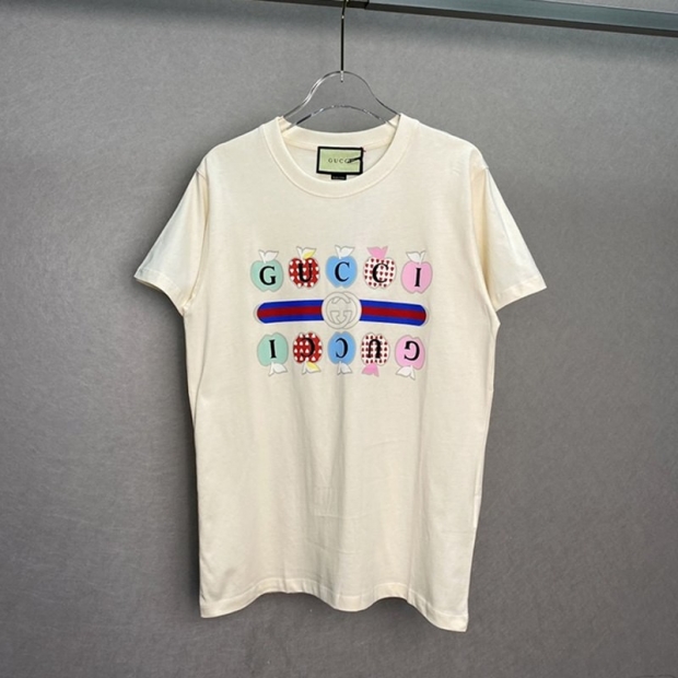 人気No1 グッチ コットン Tシャツ 本物半袖 ロゴ gud69063