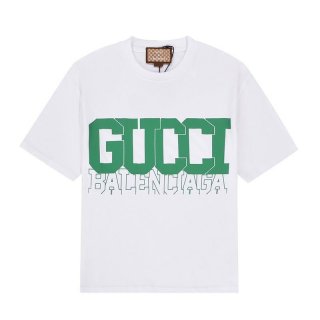 人気急上昇グッチ x バレンシアガ コラボ 半袖Tシャツ 本物 gum56781