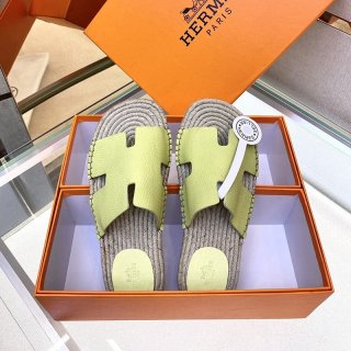 稀少エルメス フラット サンダル 本物 オラン エクリュ Hモチーフ ミュール ero82333