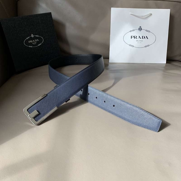 希少色 プラダ リバーシブル ベルト 本物 4.0cm pum91805