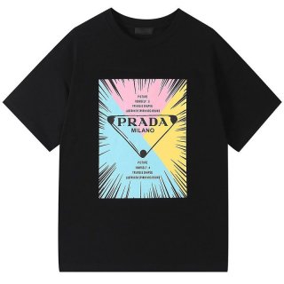 定番プラダ ミラノロゴ コットンTシャツ 本物 puj82177