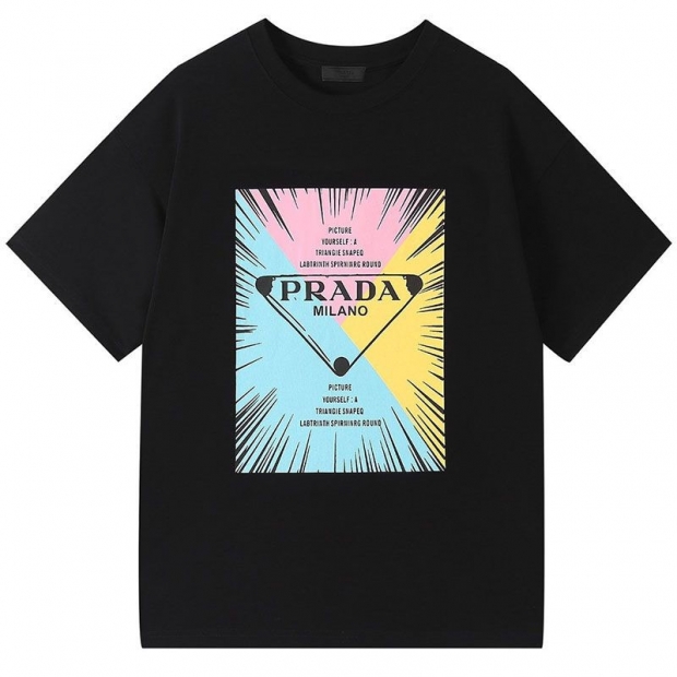 定番プラダ ミラノロゴ コットンTシャツ 本物 puj82177